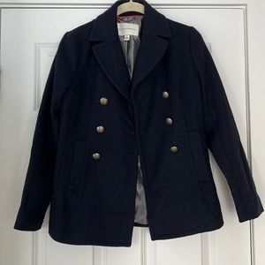 JCrew navy pea coat sz XS